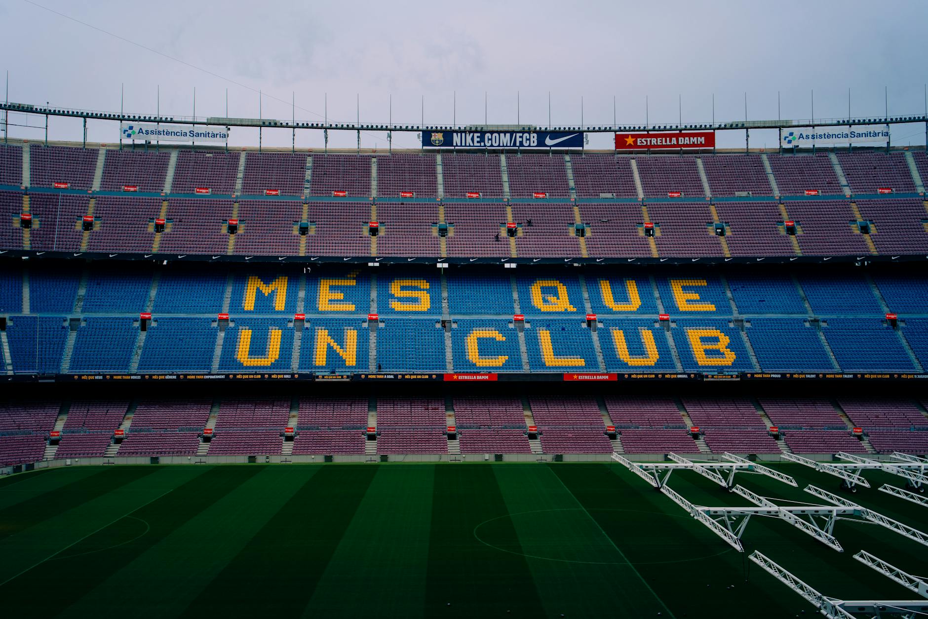 stands of the spotify camp nou stadium in barcelona
