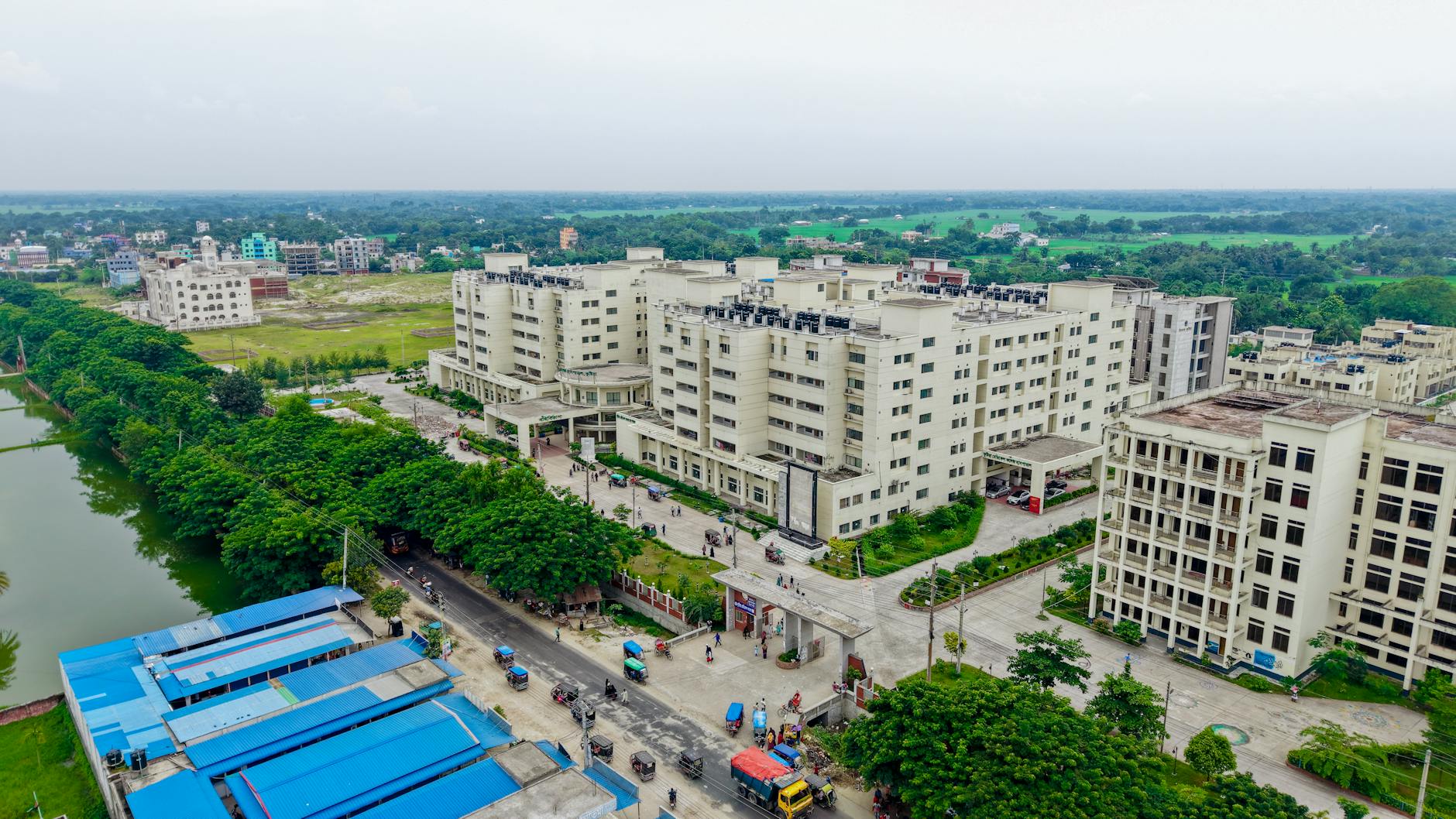 aerial view of kushtia medical college campus